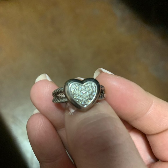 David Yurman Diamond Heart Ring - Picture 3 of 4